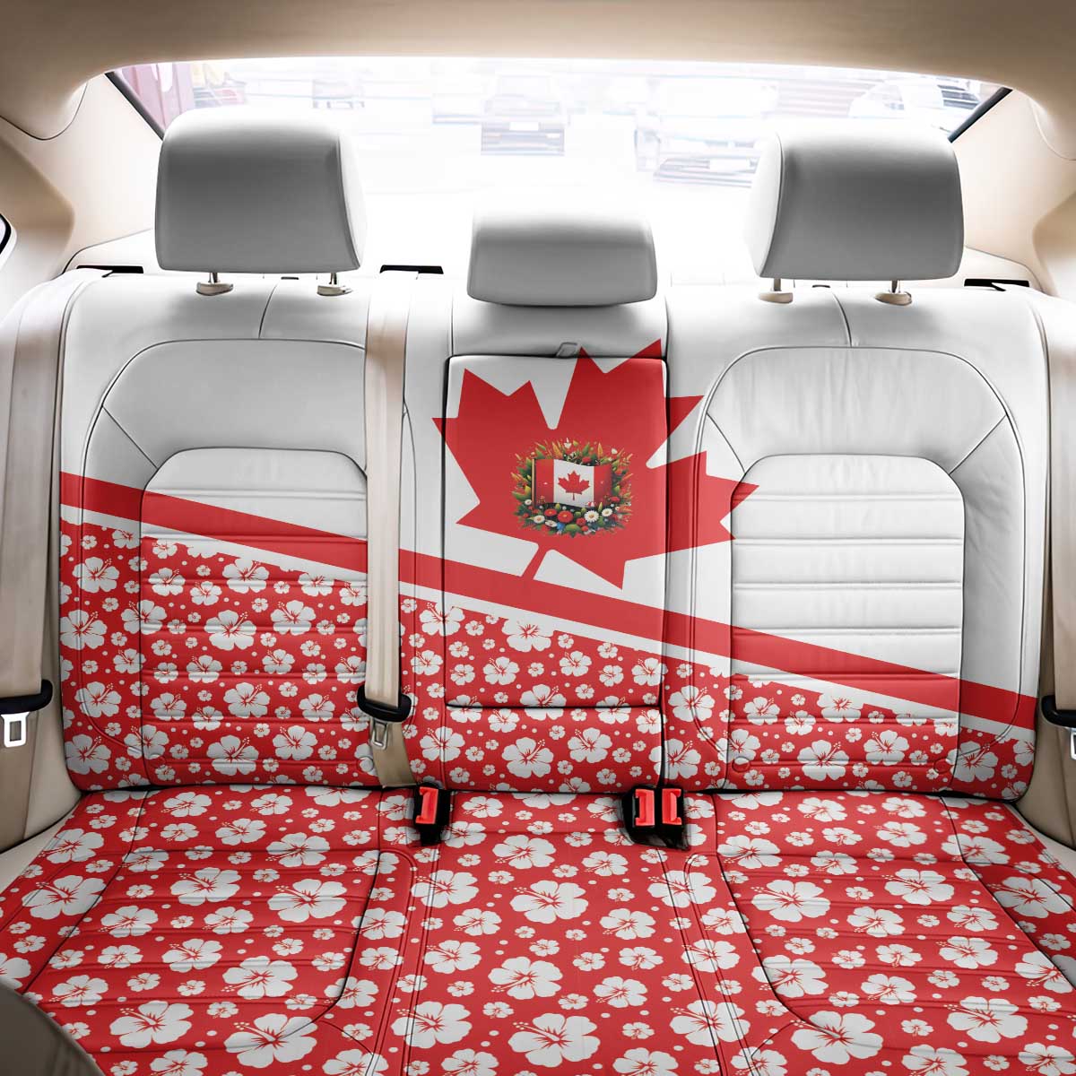 Canada Back Car Seat Cover Summer Hibiscus Tropical Flower
