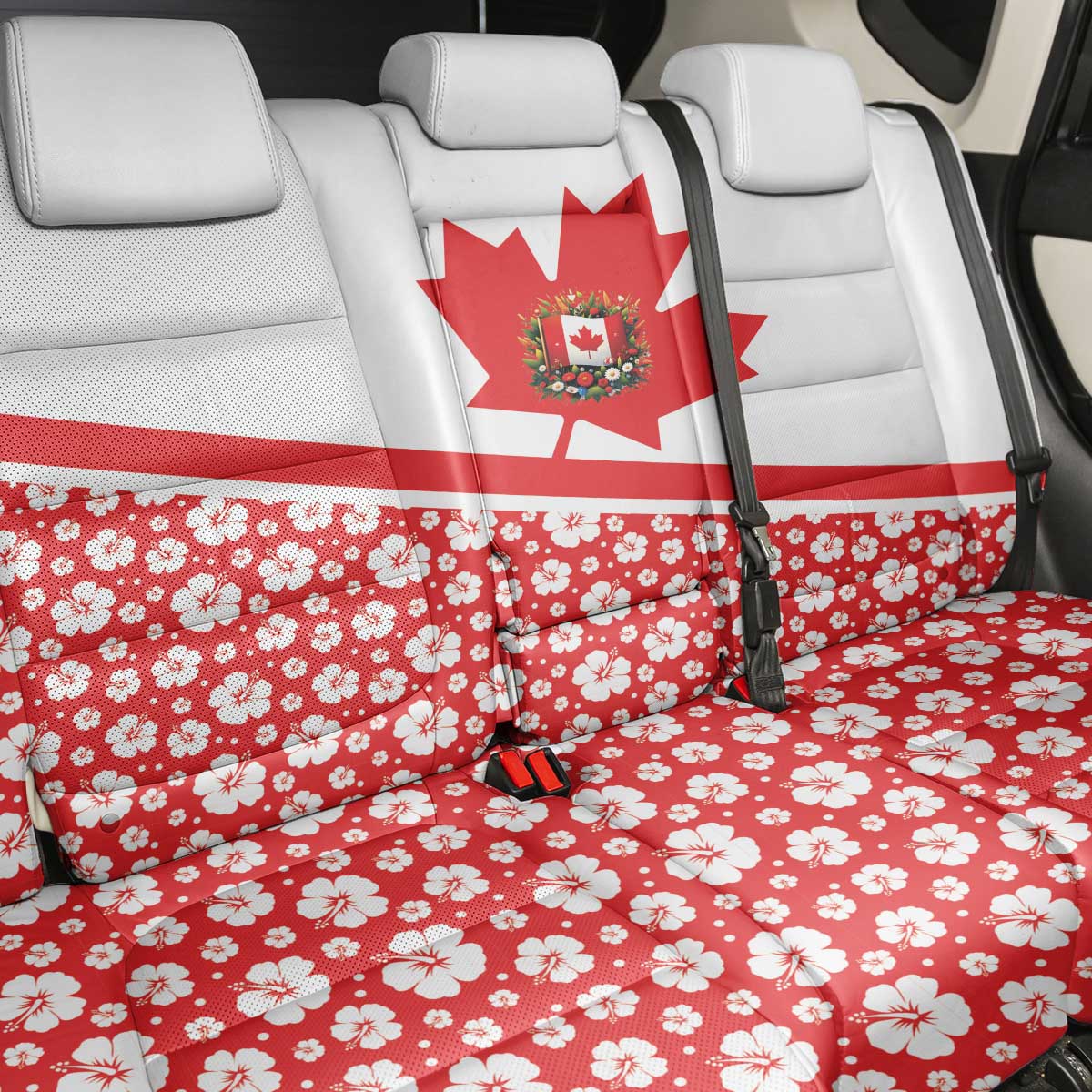 Canada Back Car Seat Cover Summer Hibiscus Tropical Flower