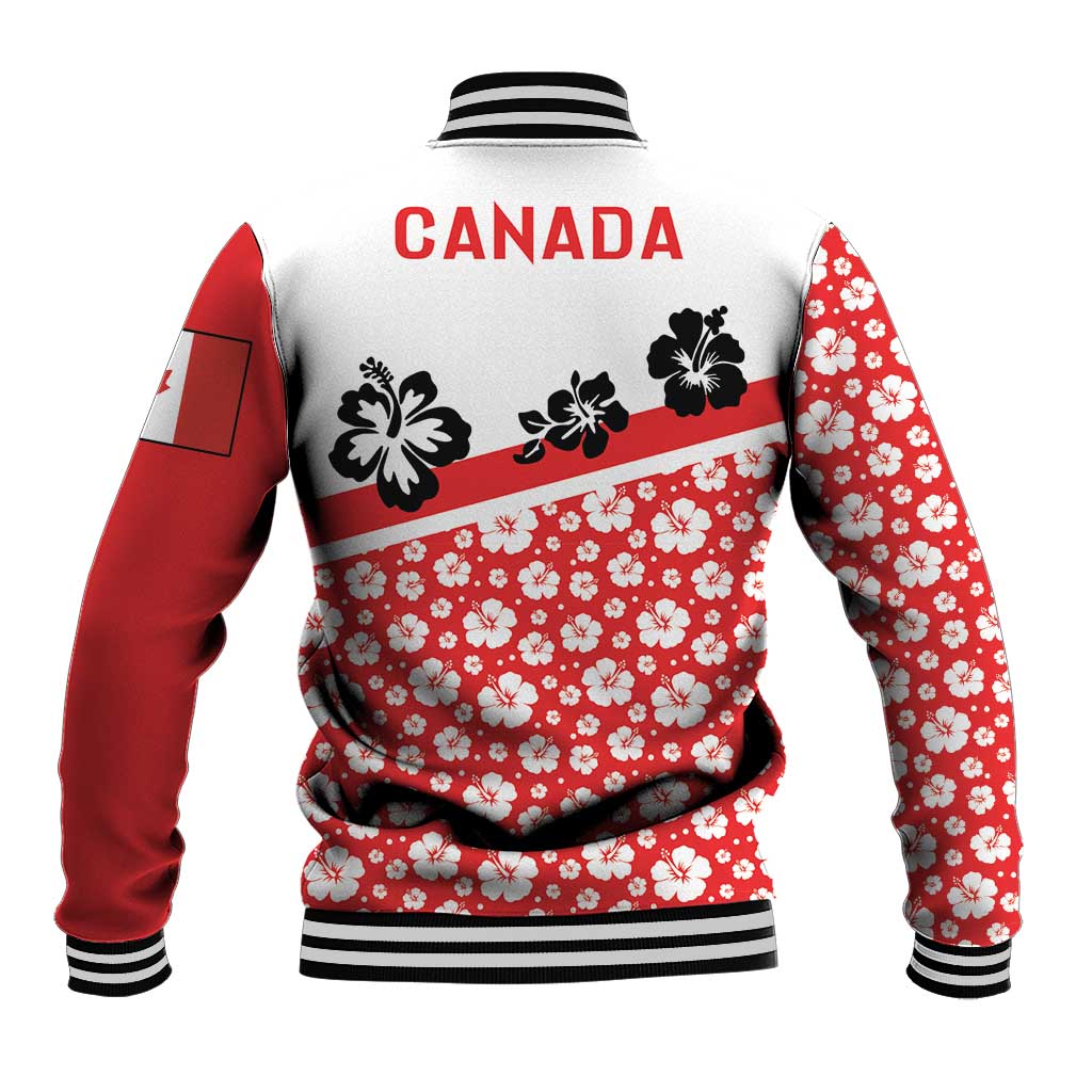Canada Baseball Jacket Summer Hibiscus Tropical Flower