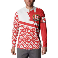 Canada Button Sweatshirt Summer Hibiscus Tropical Flower