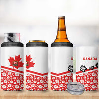 Canada 4 in 1 Can Cooler Tumbler Summer Hibiscus Tropical Flower
