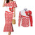 Canada Couples Matching Mermaid Dress and Long Sleeve Button Shirt Summer Hibiscus Tropical Flower