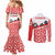 Canada Couples Matching Mermaid Dress and Long Sleeve Button Shirt Summer Hibiscus Tropical Flower