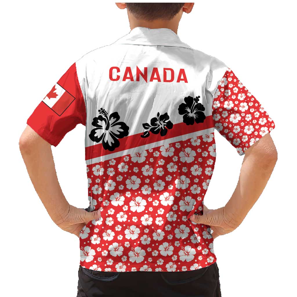 Canada Family Matching Mermaid Dress and Hawaiian Shirt Summer Hibiscus Tropical Flower