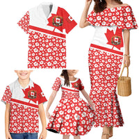 Canada Family Matching Mermaid Dress and Hawaiian Shirt Summer Hibiscus Tropical Flower