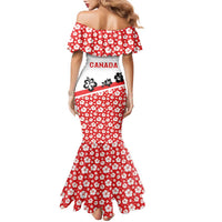 Canada Family Matching Mermaid Dress and Hawaiian Shirt Summer Hibiscus Tropical Flower