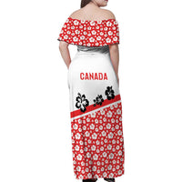 Canada Family Matching Off Shoulder Maxi Dress and Hawaiian Shirt Summer Hibiscus Tropical Flower
