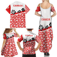 Canada Family Matching Summer Maxi Dress and Hawaiian Shirt Summer Hibiscus Tropical Flower