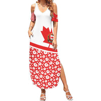 Canada Family Matching Summer Maxi Dress and Hawaiian Shirt Summer Hibiscus Tropical Flower