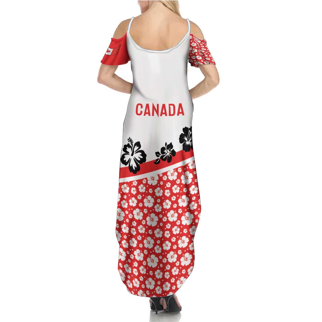 Canada Family Matching Summer Maxi Dress and Hawaiian Shirt Summer Hibiscus Tropical Flower