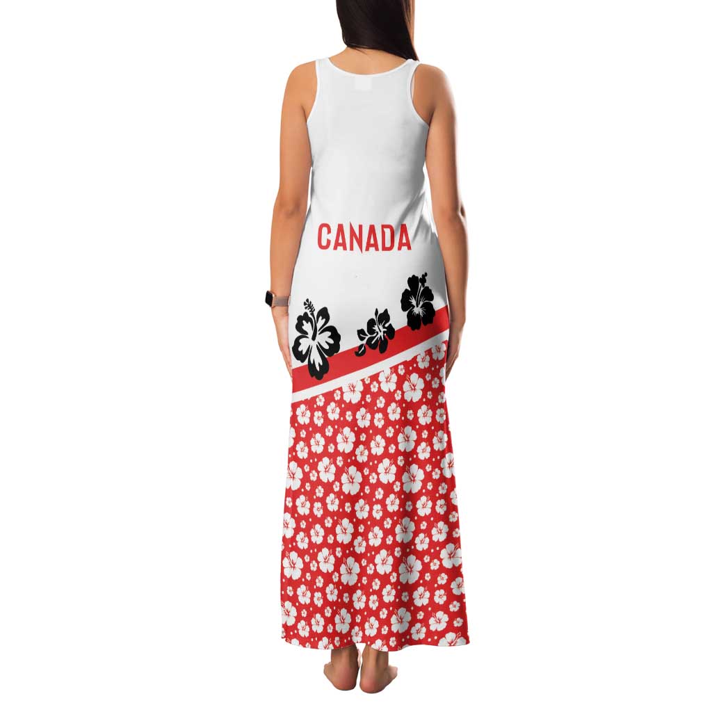 Canada Family Matching Tank Maxi Dress and Hawaiian Shirt Summer Hibiscus Tropical Flower