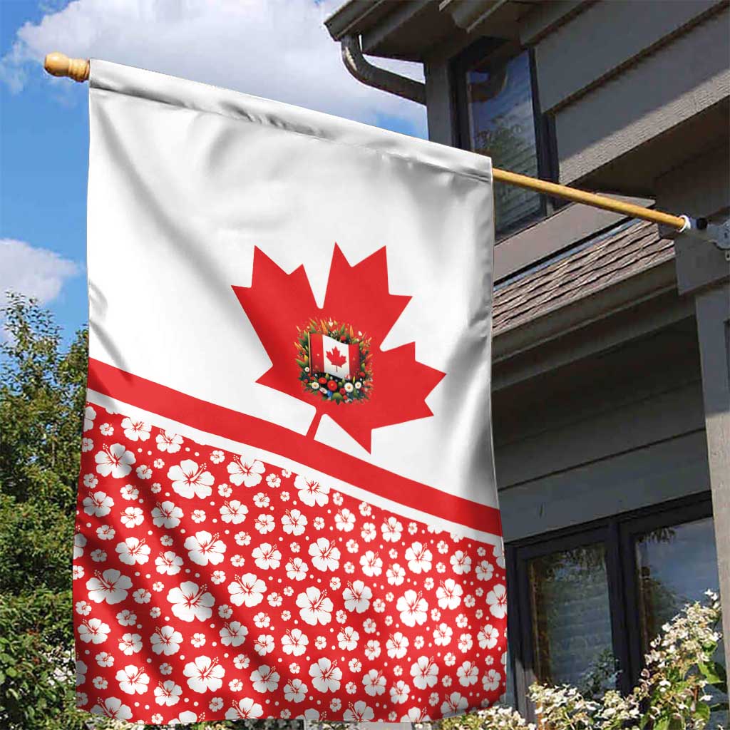 Canada Garden Flag Summer Hibiscus Tropical Flower