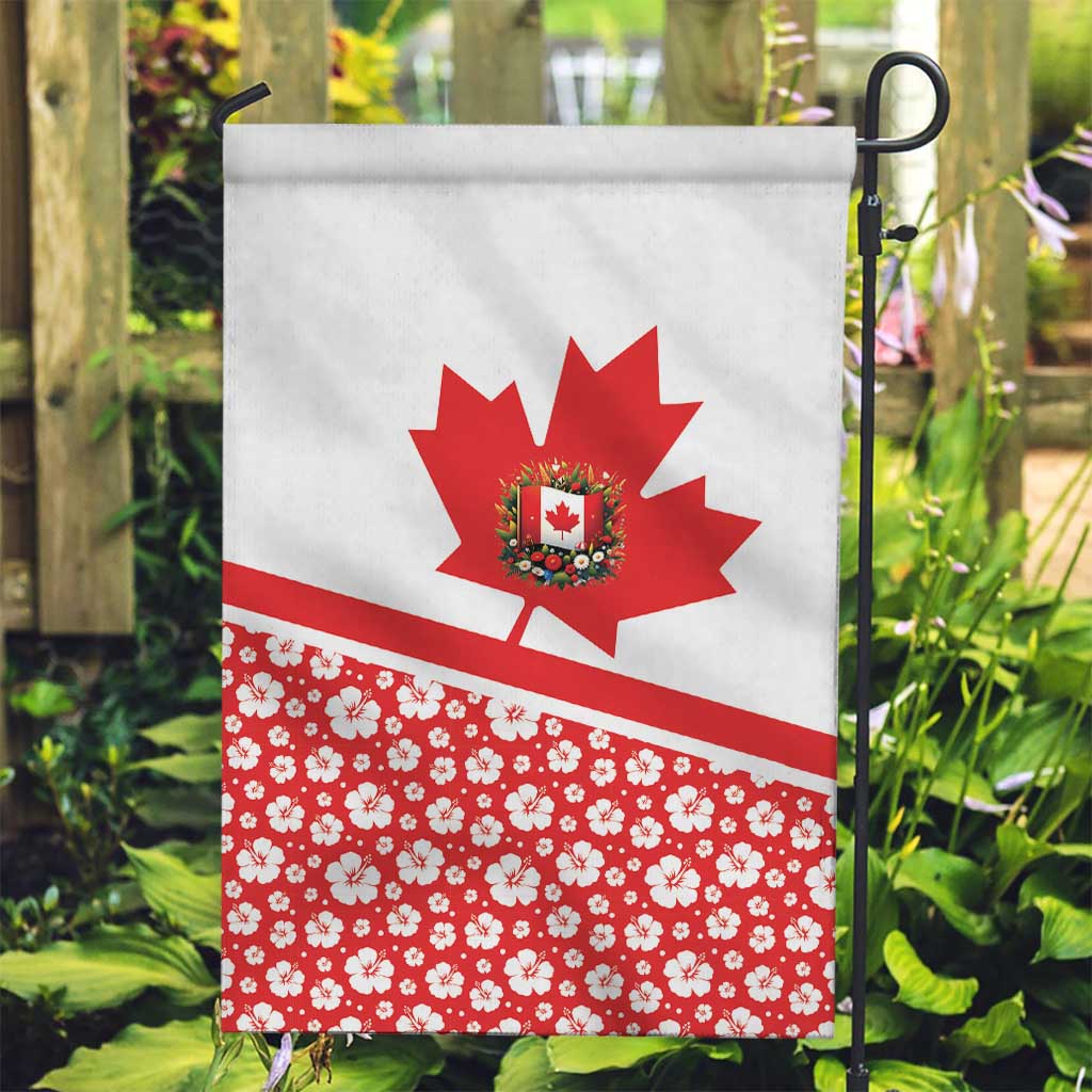 Canada Garden Flag Summer Hibiscus Tropical Flower