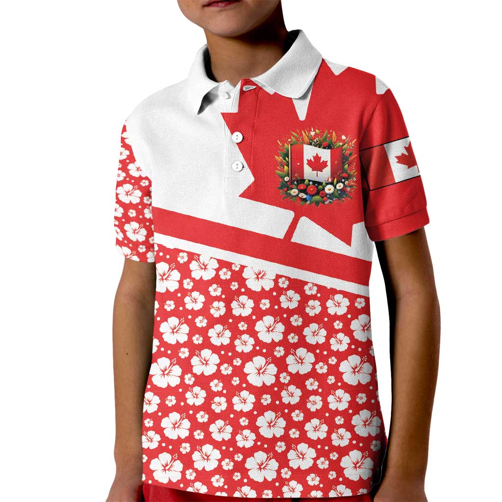 Canada Kid Polo Shirt Summer Hibiscus Tropical Flower