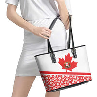 Canada Leather Tote Bag Summer Hibiscus Tropical Flower