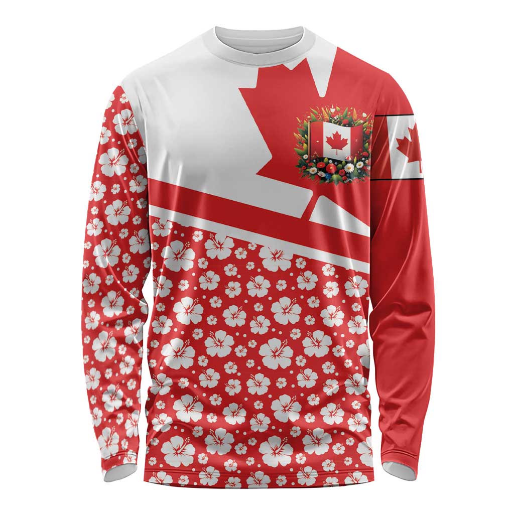 Canada Long Sleeve Shirt Summer Hibiscus Tropical Flower