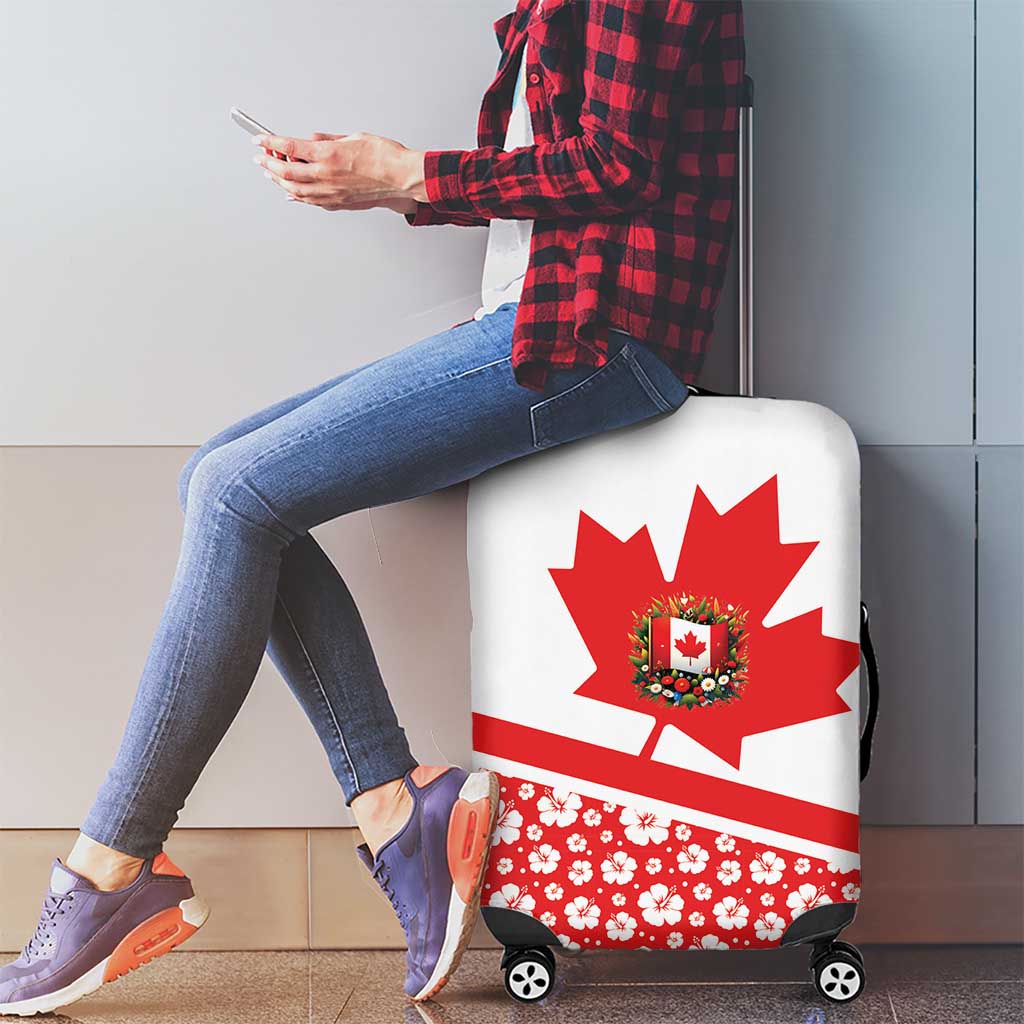Canada Luggage Cover Summer Hibiscus Tropical Flower