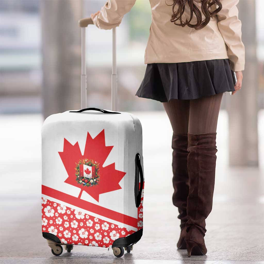 Canada Luggage Cover Summer Hibiscus Tropical Flower