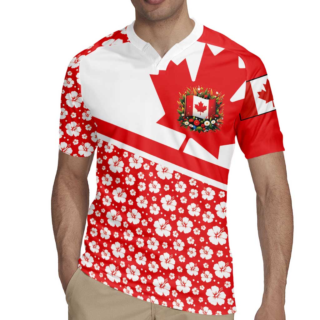 Canada Rugby Jersey Summer Hibiscus Tropical Flower