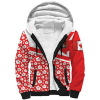 Canada Sherpa Hoodie Summer Hibiscus Tropical Flower
