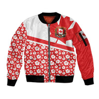 Canada Sleeve Zip Bomber Jacket Summer Hibiscus Tropical Flower