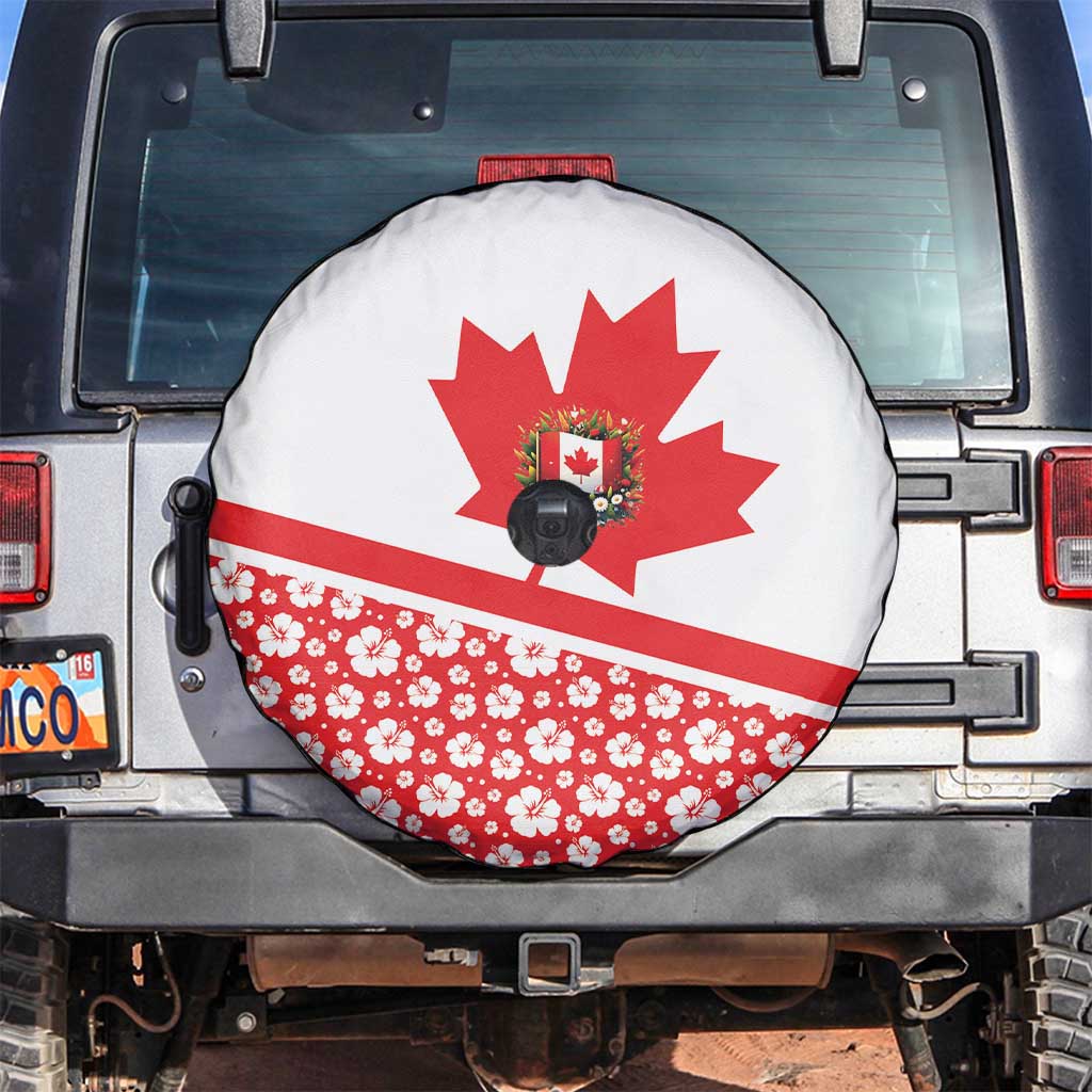 Canada Spare Tire Cover Summer Hibiscus Tropical Flower