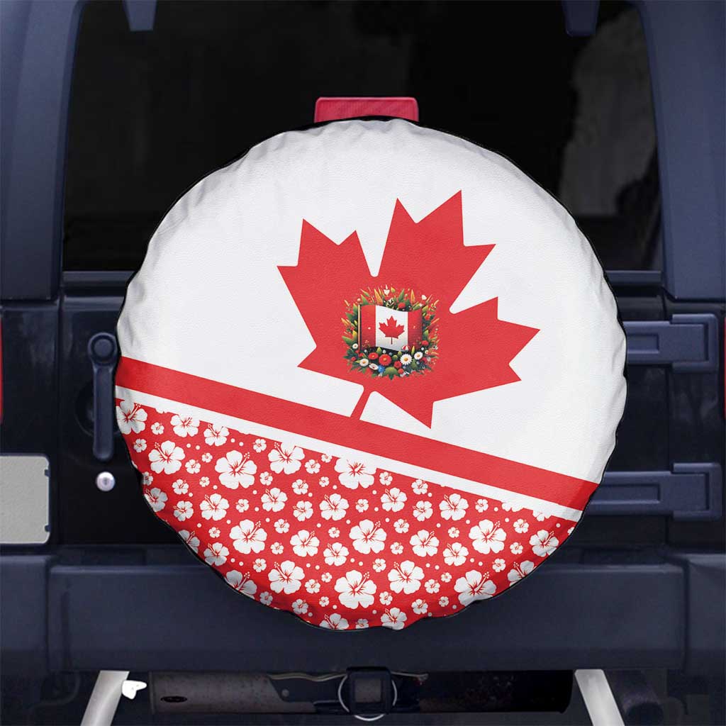 Canada Spare Tire Cover Summer Hibiscus Tropical Flower