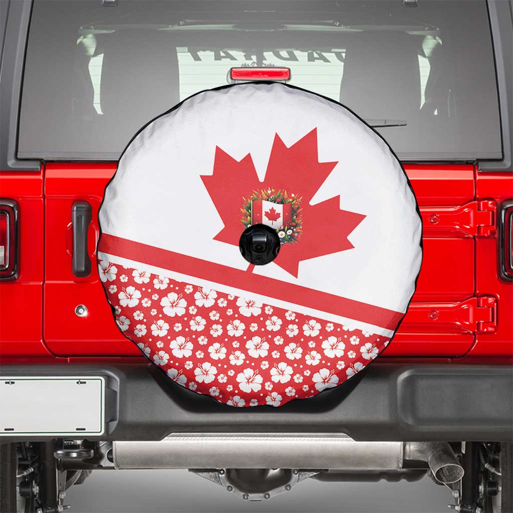 Canada Spare Tire Cover Summer Hibiscus Tropical Flower