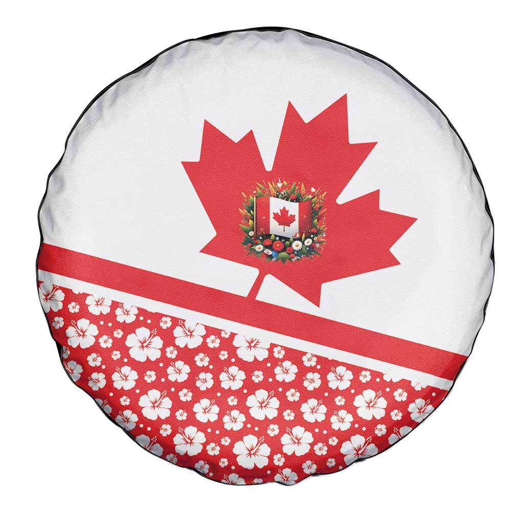 Canada Spare Tire Cover Summer Hibiscus Tropical Flower