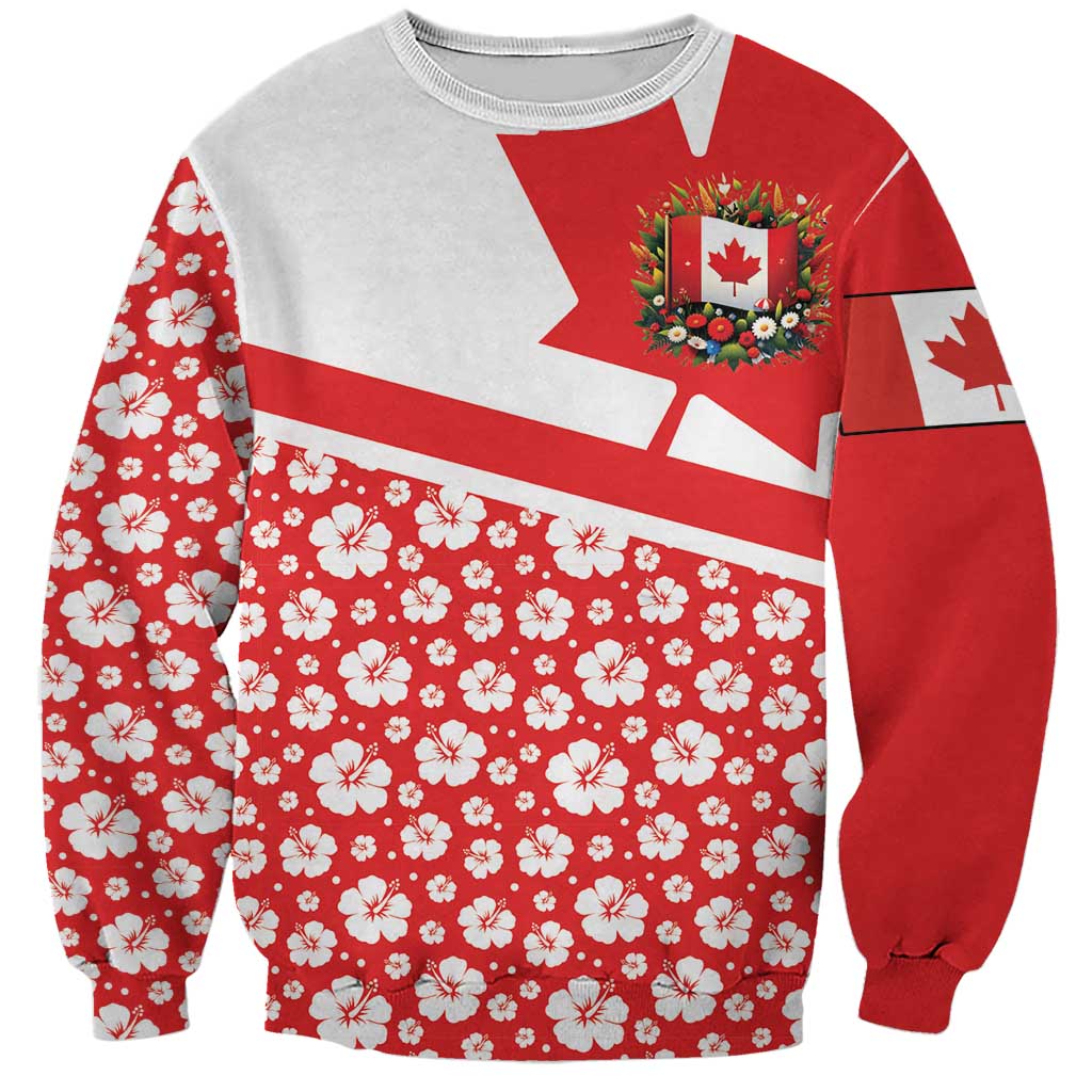 Canada Sweatshirt Summer Hibiscus Tropical Flower