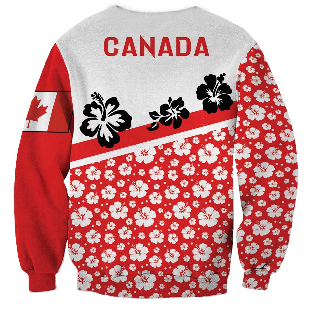 Canada Sweatshirt Summer Hibiscus Tropical Flower