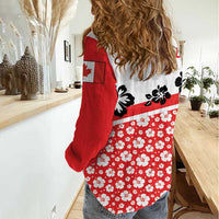 Canada Women Casual Shirt Summer Hibiscus Tropical Flower