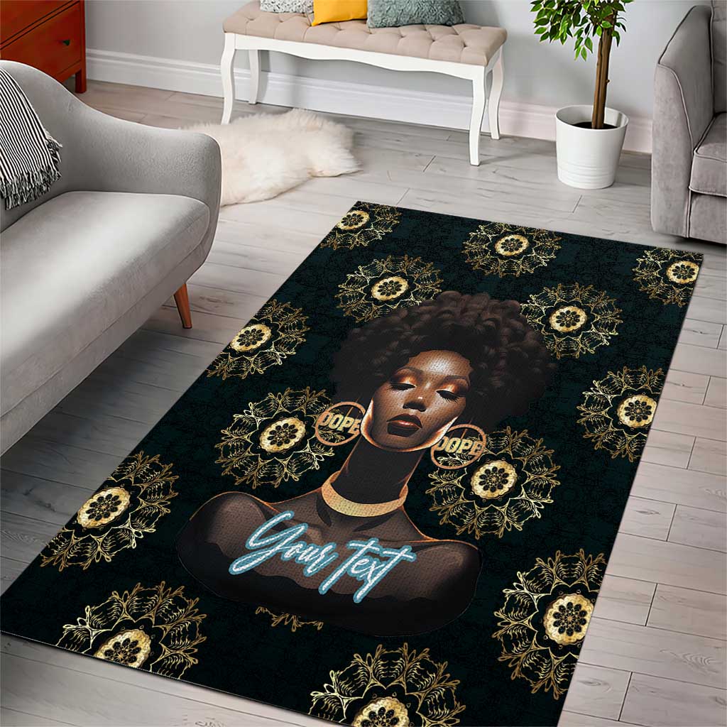 Personalized Powerful Woman in Patterns African Area Rug