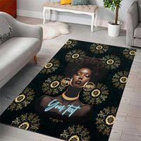 Personalized Powerful Woman in Patterns African Area Rug