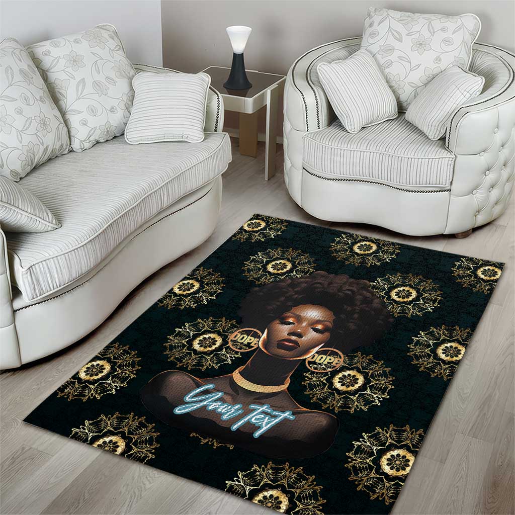 Personalized Powerful Woman in Patterns African Area Rug