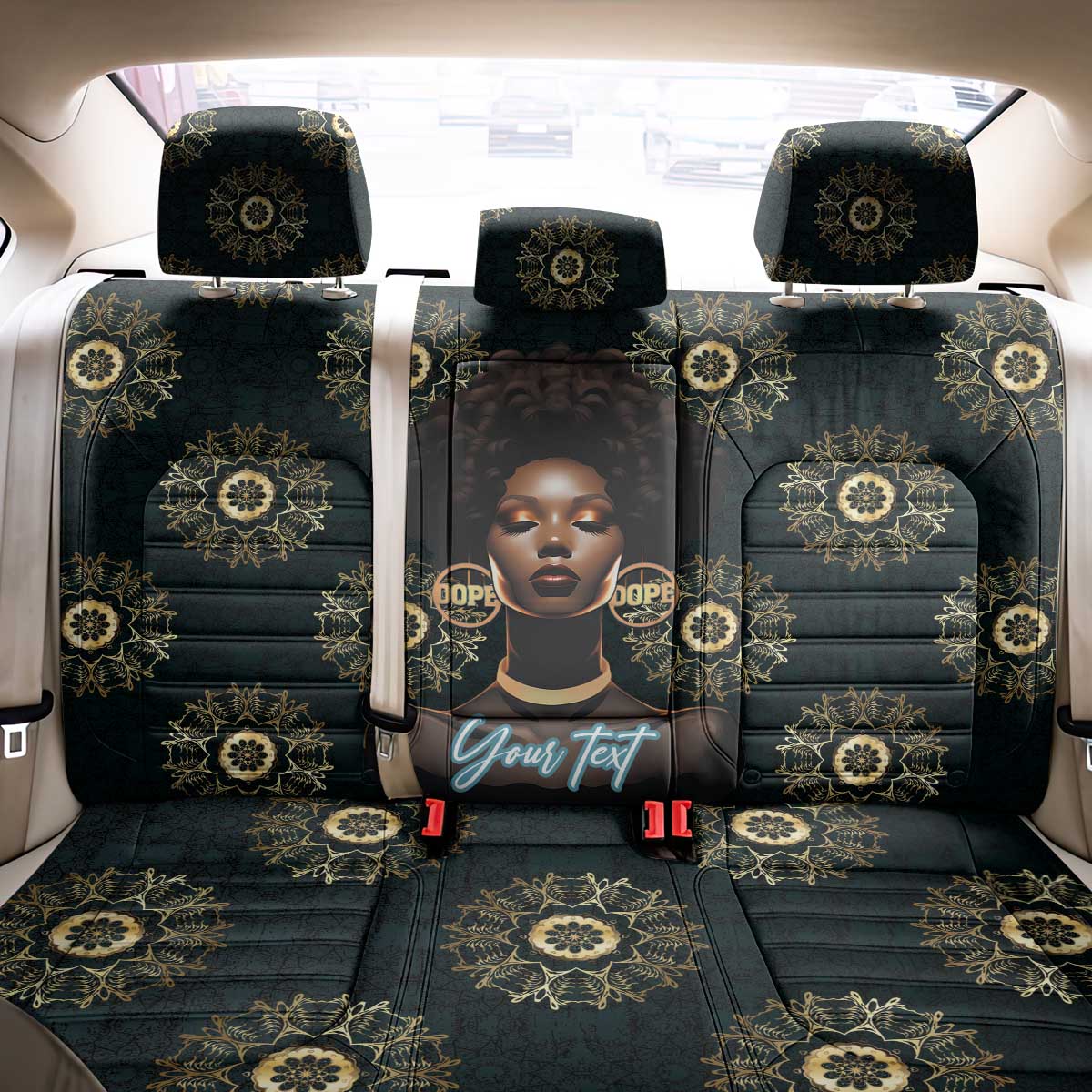Personalized Powerful Woman in Patterns African Back Car Seat Cover