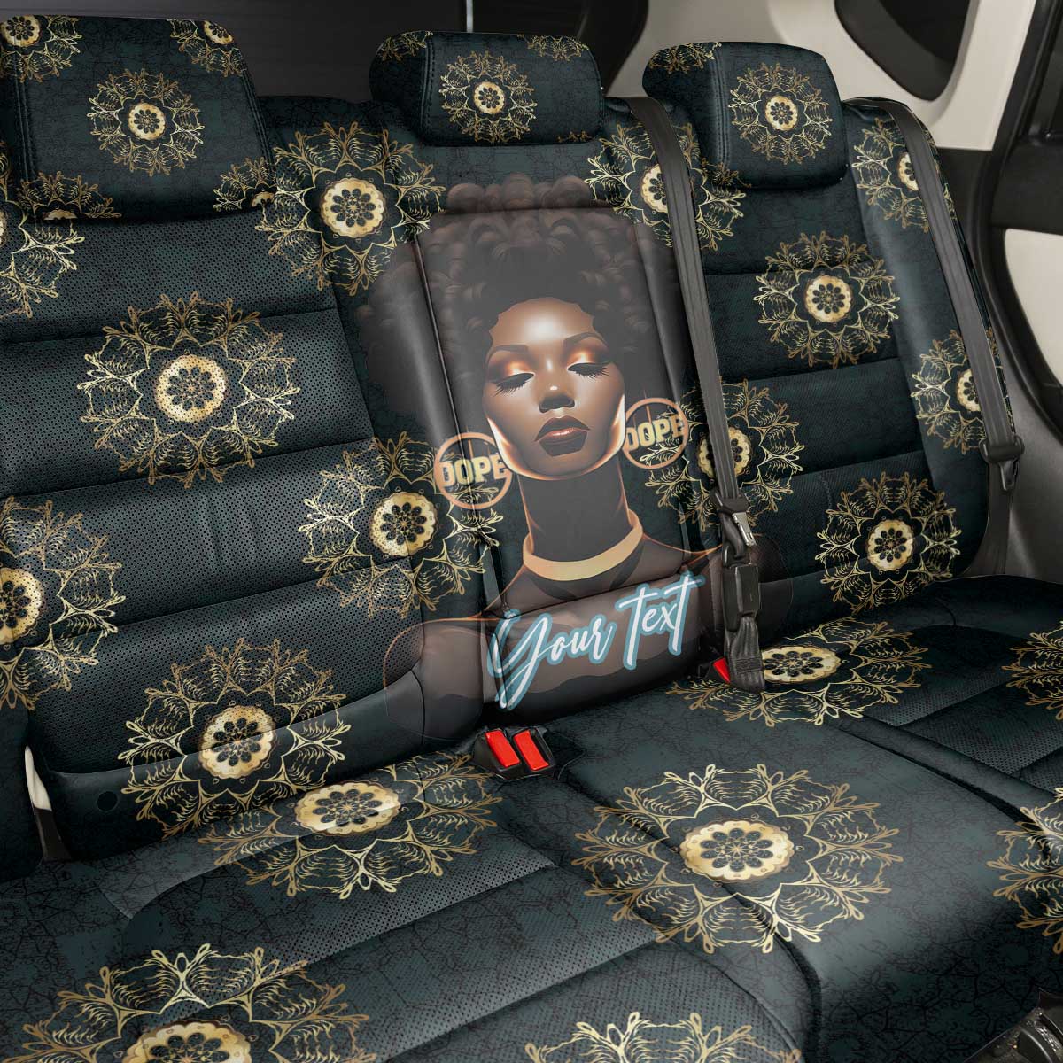 Personalized Powerful Woman in Patterns African Back Car Seat Cover