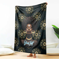 Personalized Powerful Woman in Patterns African Blanket