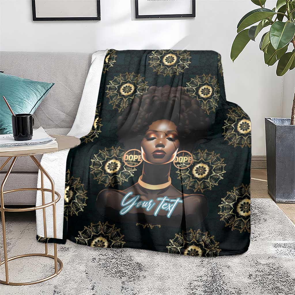 Personalized Powerful Woman in Patterns African Blanket