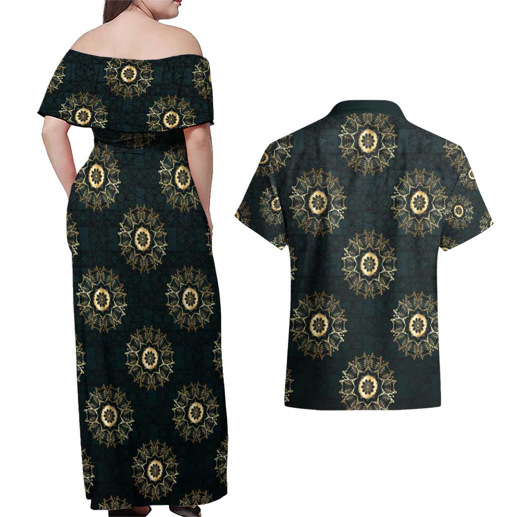 Personalized Powerful Woman in Patterns African Couples Matching Off Shoulder Maxi Dress and Hawaiian Shirt