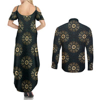 Personalized Powerful Woman in Patterns African Couples Matching Summer Maxi Dress and Long Sleeve Button Shirt