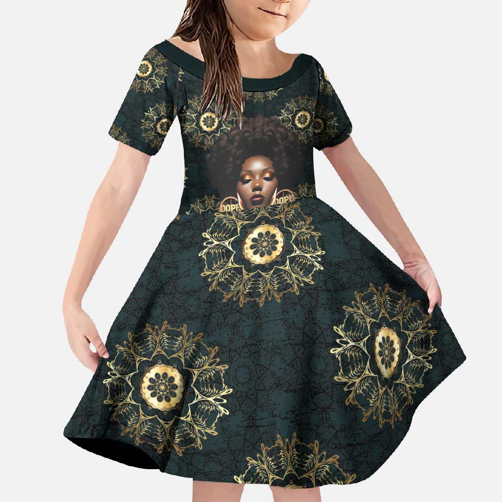 Personalized Powerful Woman in Patterns African Family Matching Long Sleeve Bodycon Dress and Hawaiian Shirt