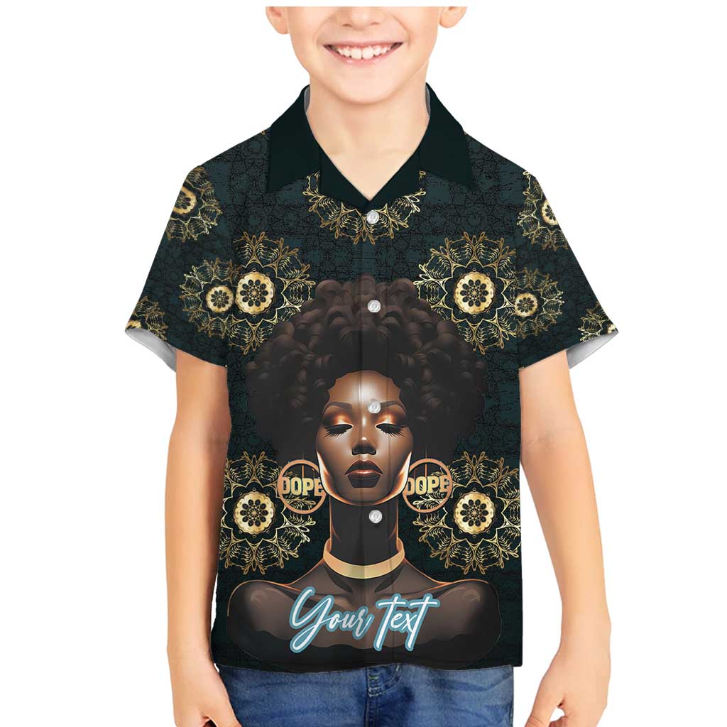 Personalized Powerful Woman in Patterns African Family Matching Mermaid Dress and Hawaiian Shirt