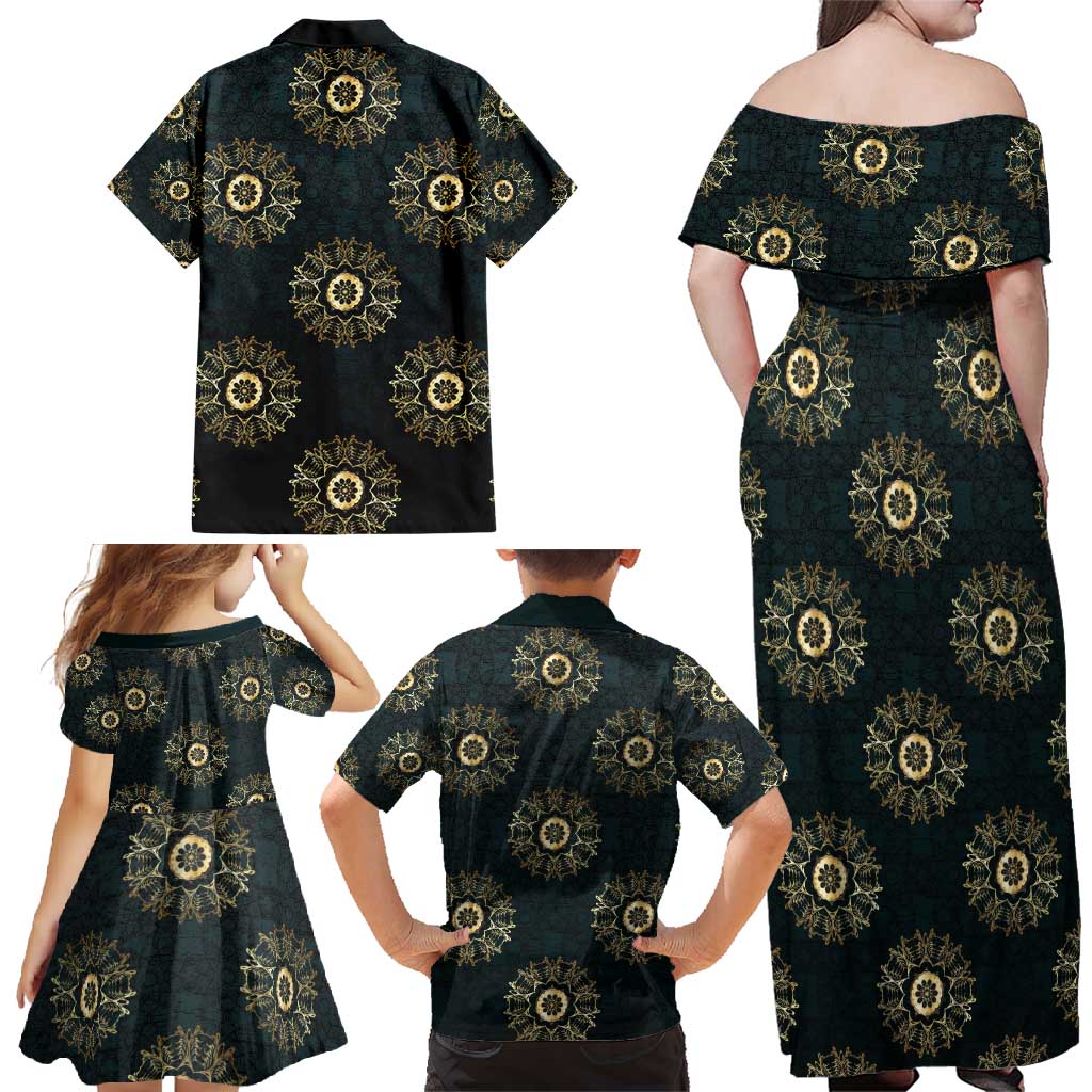 Personalized Powerful Woman in Patterns African Family Matching Off Shoulder Maxi Dress and Hawaiian Shirt
