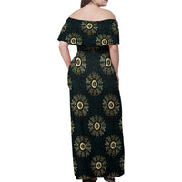 Personalized Powerful Woman in Patterns African Family Matching Off Shoulder Maxi Dress and Hawaiian Shirt
