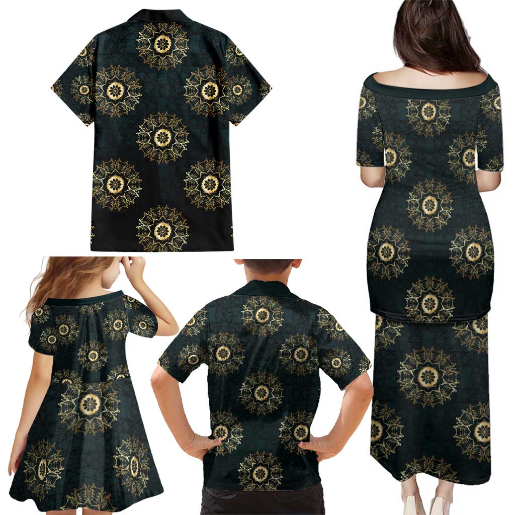 Personalized Powerful Woman in Patterns African Family Matching Puletasi and Hawaiian Shirt