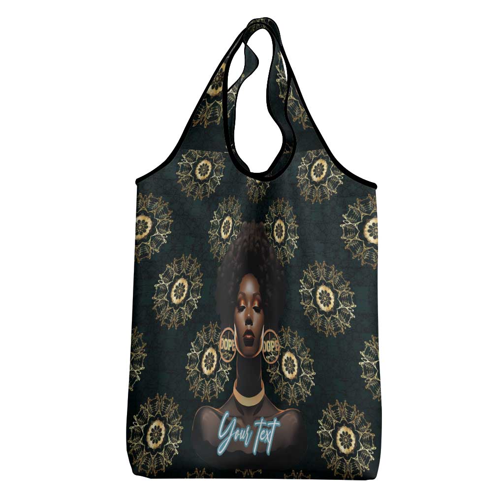 Personalized Powerful Woman in Patterns African Grocery Bag