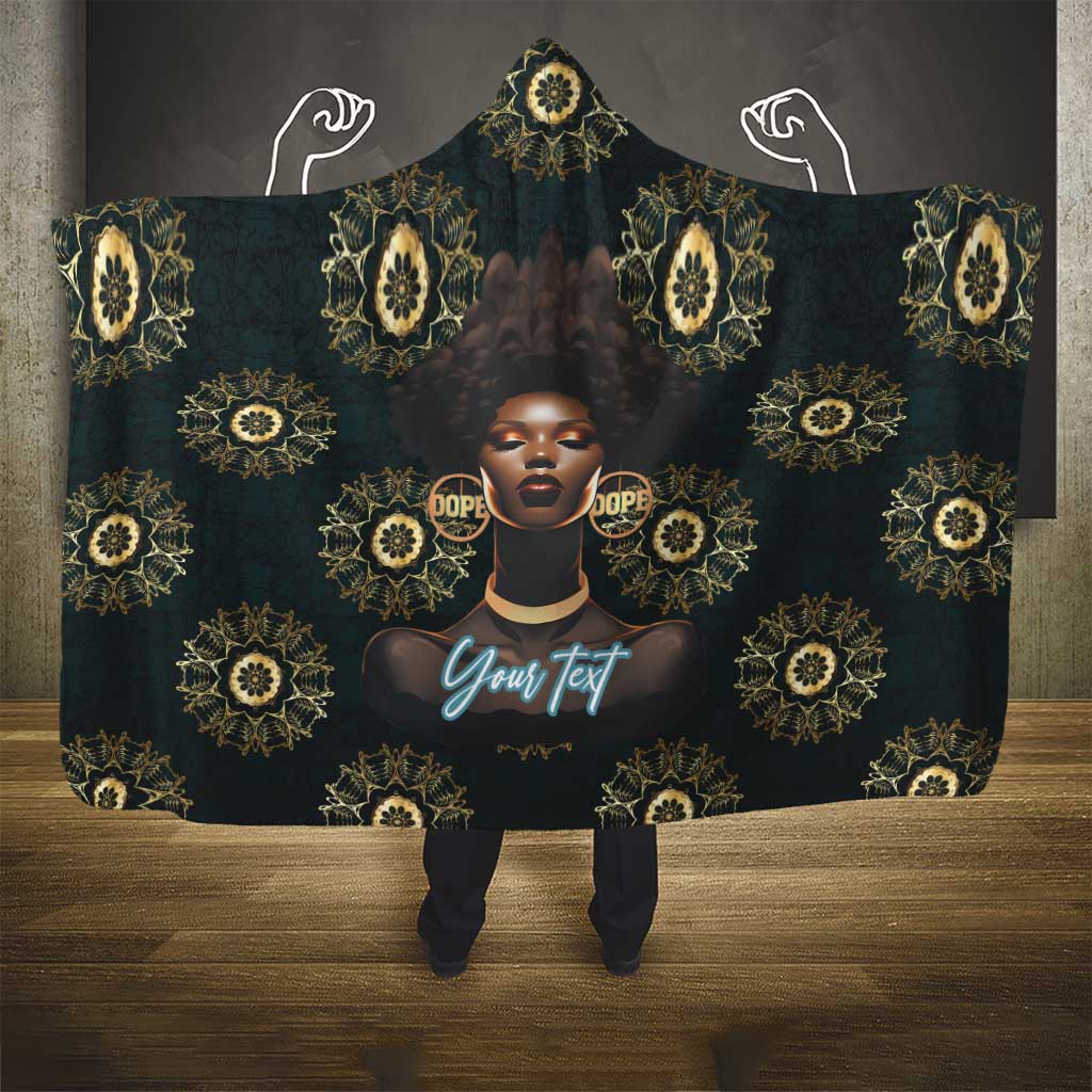 Personalized Powerful Woman in Patterns African Hooded Blanket