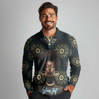 Personalized Powerful Woman in Patterns African Long Sleeve Polo Shirt
