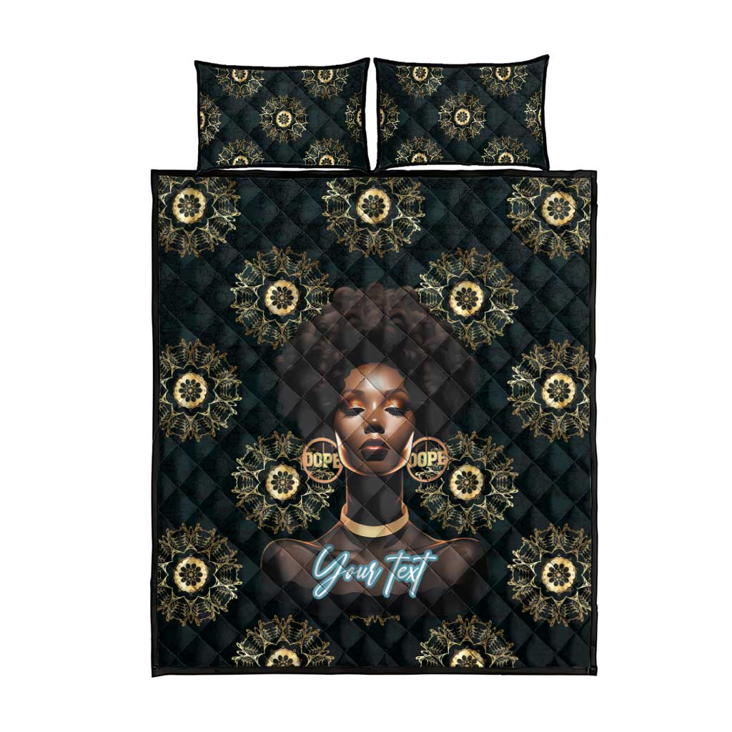 Personalized Powerful Woman in Patterns African Quilt Bed Set